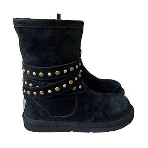 UGG Mid Calf Black Boots with Studded Belts (Women’s Size 6)